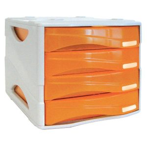 CASSETTIERA 4 CASSETTI ARANCIONE - CASSETTIERA SMILE - ARANCIO
