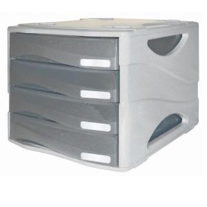 CASSETTIERA 4 CASSETTI GRIGIO - CASSETTIERA SMILE - GRIGIO