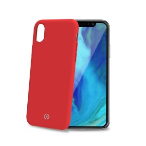 FEELING COVER IPHONE XR RED - FEELING - Cover morbida in silicone liquido con finitura soft touch e bordi anti scivolo colore rosso compatibile con Apple iPhone Xr