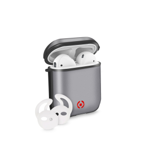 AIRPODS 1STGEN/2NDGEN CASE VOLCANO - AIRCASE - Custodia in silicone morbida con gancio in metallo compatibile con Airtag 1a Gen/2a Gen