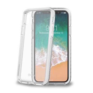 HEXAGON COVER IPHONE XS/X WHITE - HEXAGON - Cover trasparente semi rigida, ultra resistente in TPU + Policarbonato compatibile con Apple iPhone Xs/ iPhone X