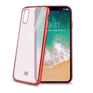LASER MATT COVER IPHONE XS/X RED - LASER MATT - Cover trasparente morbida con effetto metallo colore rosso compatibile con Apple iPhone Xs/ iPhone X