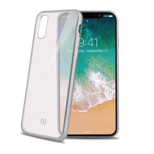 LASER MATT COVER IPHONE XS/X SILVER - LASER MATT - Cover trasparente morbida con effetto metallo colore argento compatibile con Apple iPhone Xs/ iPhone X