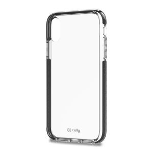 HEXAGON COVER IPHONE XR BLACK - HEXAGON - Cover trasparente nero semi rigida, ultra resistente in TPU + Policarbonato compatibile con Apple iPhone Xr
