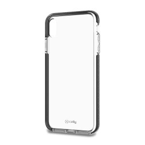 HEXAGON COVER IPHONE XS MAX BLACK - HEXAGON - Cover trasparente nero semi rigida, ultra resistente in TPU + Policarbonato compatibile con Apple iPhone Xs Max